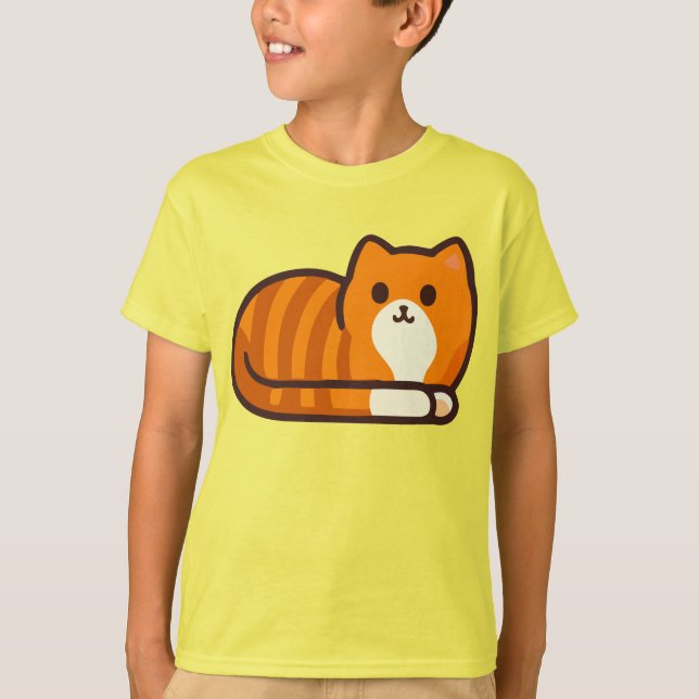 Klipp ut Orange Katt T Shirt (Framsida)