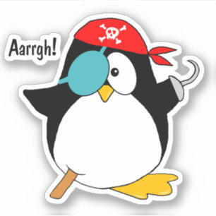 Klipp ut penguinkontur i Pirat Klistermärken