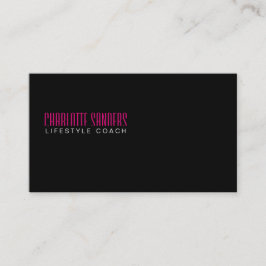 Klipp ut teckensnitt (shock rosa) svart bakgrund visitkort