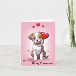 Klipp ut vattenfärgvalentins hund helgkort