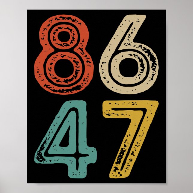 Klipp Vintage 80s Stil 8647 antitrump Poster (Framsidan)