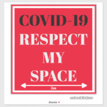 Klipp vinyletikett - COVID-19 Respect My Space 2 m