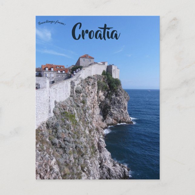 Klippa i Dubrovnik Kroatien Vykort (Framsida)