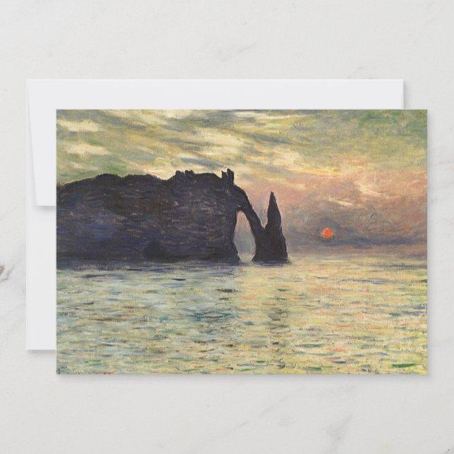 Klippan Etretat, Solnedgång av Claude Monet (Framsida)