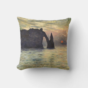 Klippan Etretat, solnedgång av Claude Monet Kudde