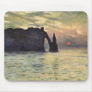 Klippan Etretat, solnedgång av Claude Monet Musmatta