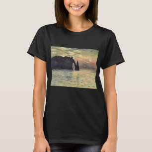 Klippan Etretat, Solnedgång av Claude Monet T Shirt