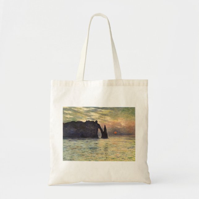 Klippan Etretat, Solnedgång av Claude Monet Tygkasse (Framsidan)