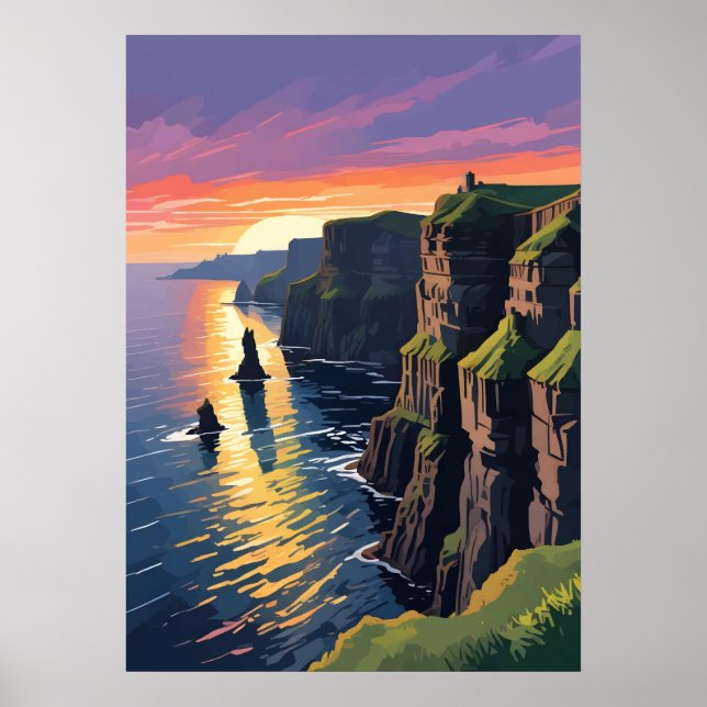 Klippan Moher Landskap Poster (Framsidan)