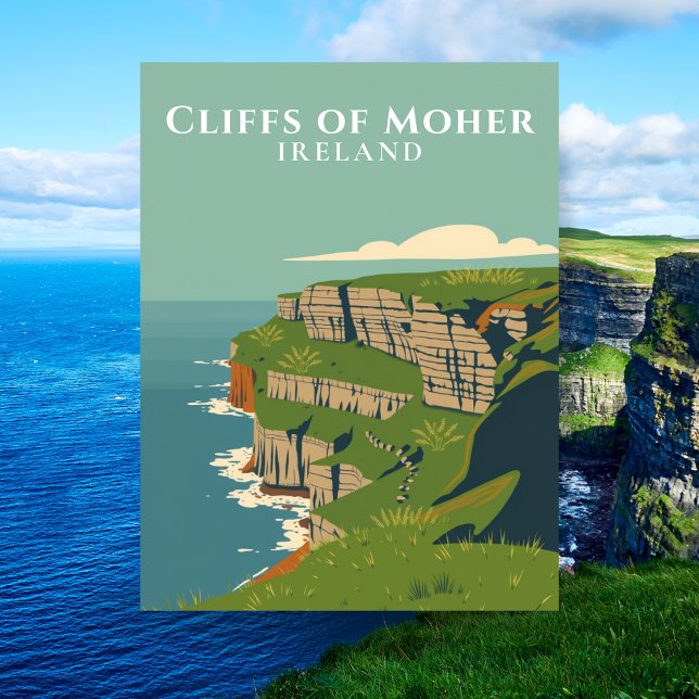 Klippan Moher Scenisk Irland Resa  Vykort (Cliffs of Moher Scenic Ireland Travel Postcard
)