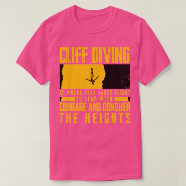 Klippande dykning är där rädslan finns t shirt (Design framsida)