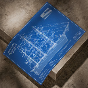 Klipparskeppet Flying Cloud - Ritning ABD Poster