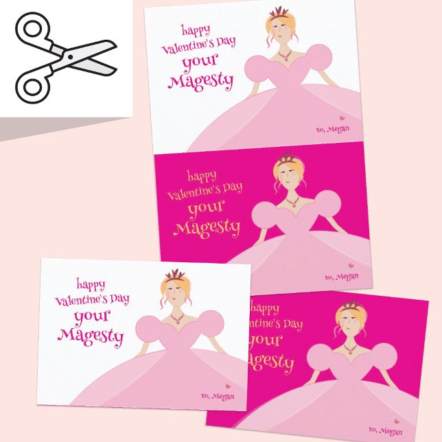 Klippbar söt prinsessa Alla hjärtans dag-kortpar Tack Kort (Skapare uppladdad)