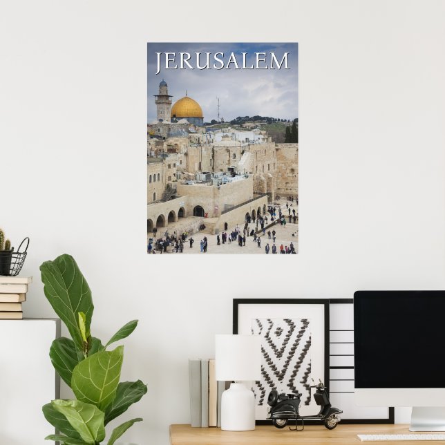 Klippdomen | Västra murens torg, Jerusalem Poster (Hemmakontoret)