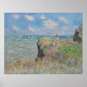 Klippegången i Pourville Monet Poster