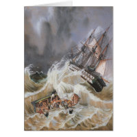 Klipperskepp Storm på havet 1870-talet