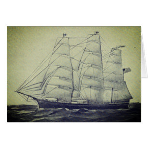 Klipperskeppet Young America 1853 Hälsningskort