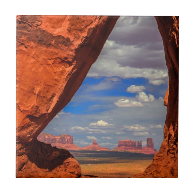 Klippfönster till Monument Valley, AZ Kakelplatta (Framsidan)
