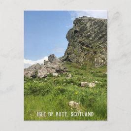 Klippformation, Isle of Bute, Skottland Vykort
