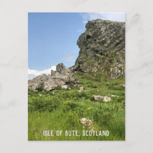 Klippformation, Isle of Bute, Skottland Vykort