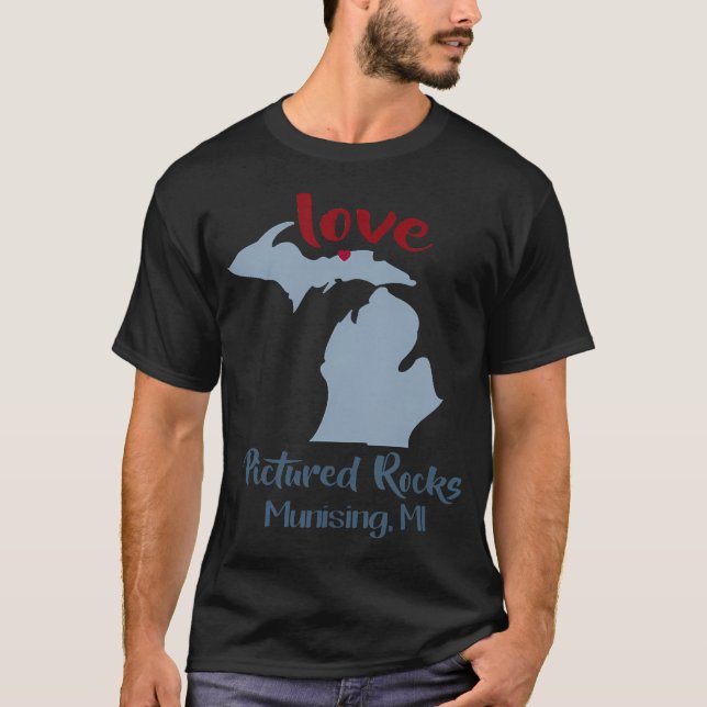 Klippformationen Pictured Rocks i Munising Michiga T Shirt (Framsida)