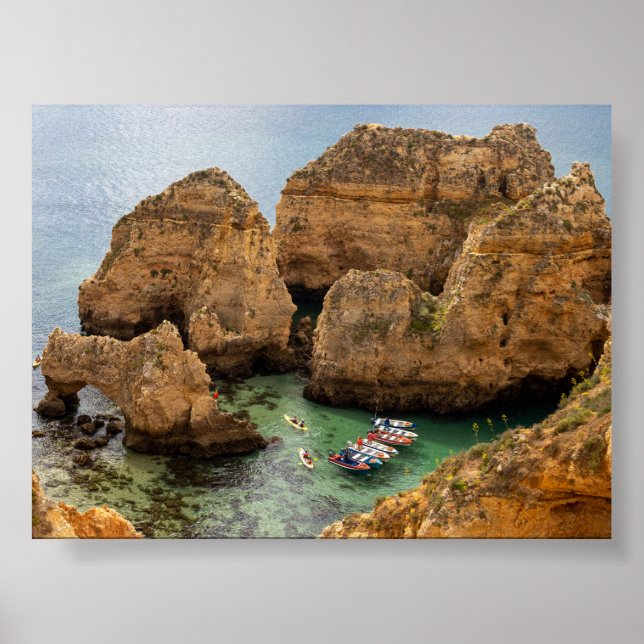 Klippformationer i Algarve Poster (Framsidan)