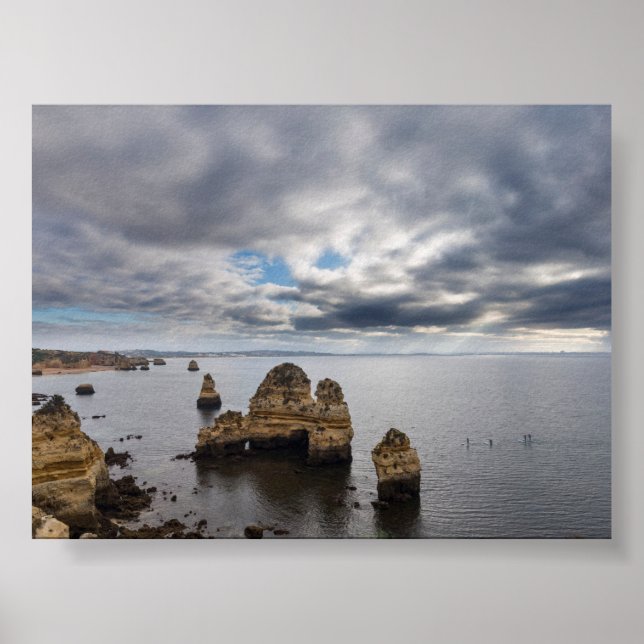 Klippformationer i Algarve Poster (Framsidan)