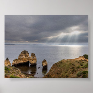 Klippformationer i Algarve Poster