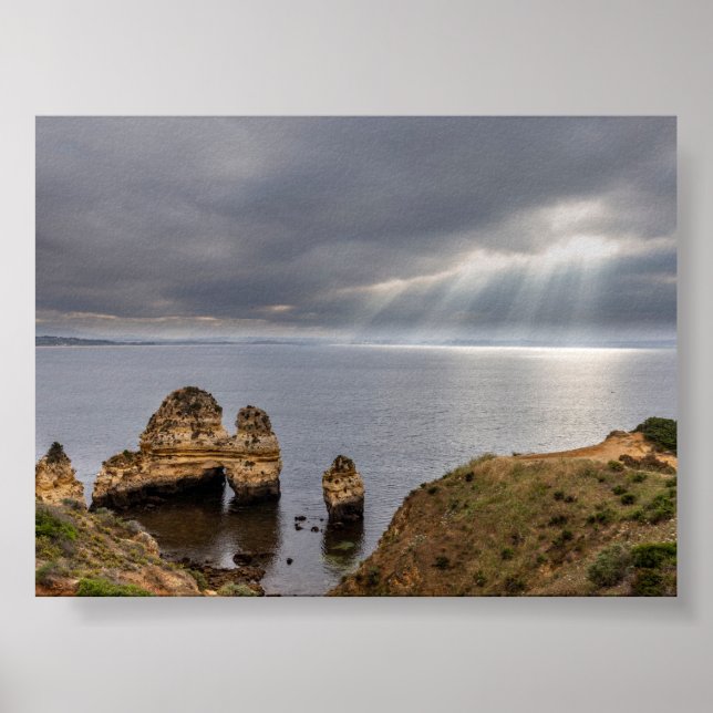 Klippformationer i Algarve Poster (Framsidan)
