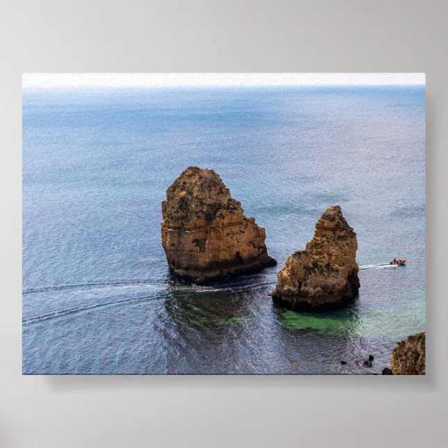 Klippformationer i Algarve Poster (Framsidan)