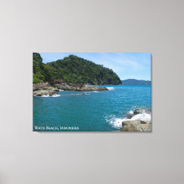 Klippig havsstrand landskapsresefoto Indonesien Canvastryck