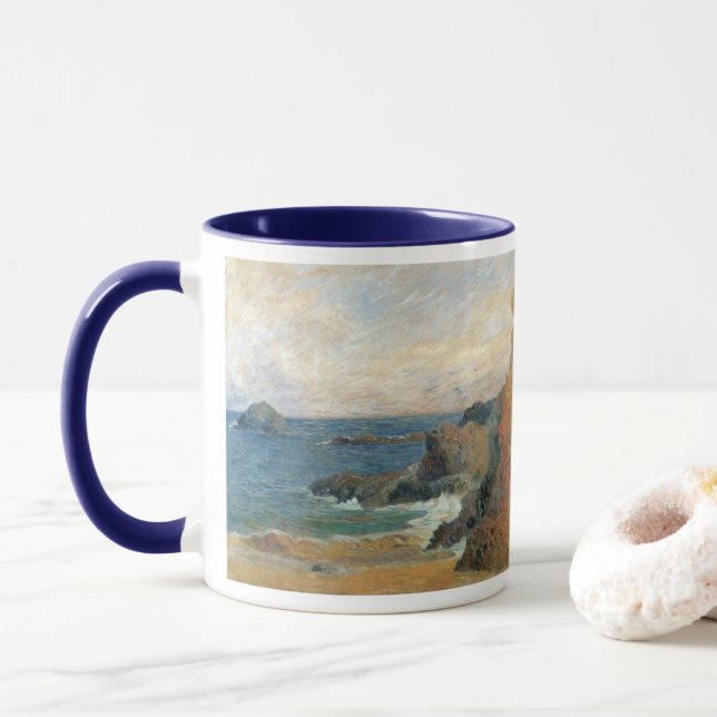 Klippig kust av Paul Gauguin, Vintage Impressionis Mugg (Med munk)