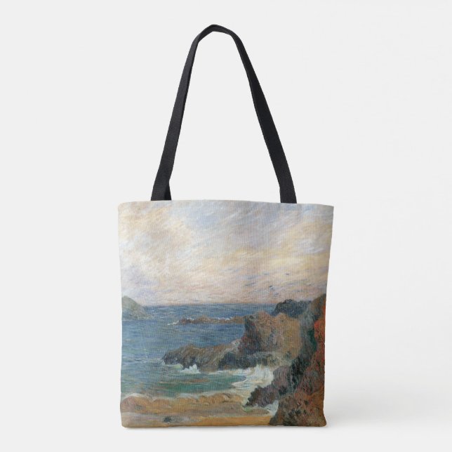 Klippig kust av Paul Gauguin, Vintage Impressionis Tygkasse (Baksida)