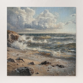 Klippig strand havsutsikt pussel