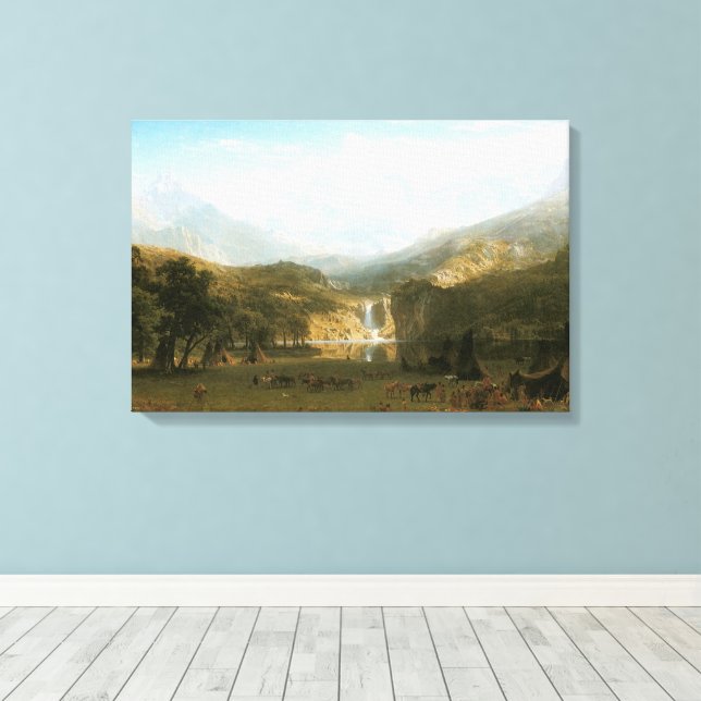 Klippiga bergen, Lander's Peak av Albert Bierstadt Canvastryck (Insitu (trägolv))