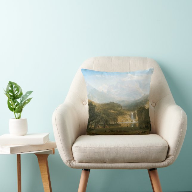 Klippiga bergen, Lander's Peak av Albert Bierstadt Kudde (Stol)