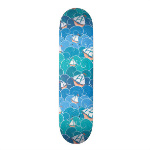 Klippigt havsmönster old school skateboard bräda 18 cm