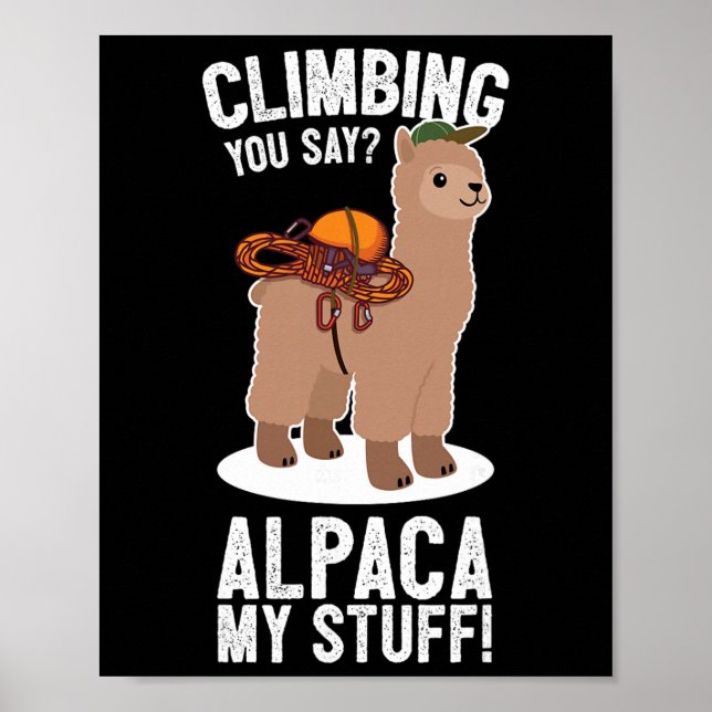 Klippklättrare Berg Bouldering I Lama Klättring Poster (Framsidan)