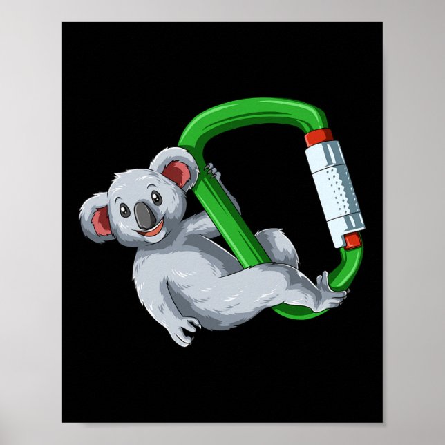 Klippklättring Boulder Karbinhake Koala  Poster (Framsidan)
