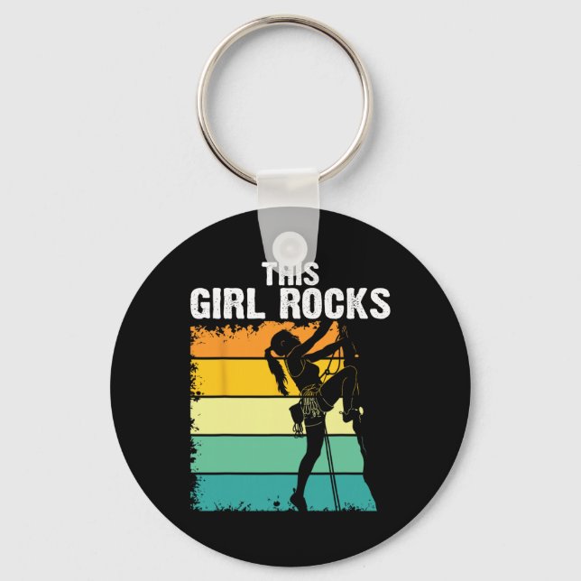 Klippklättring, Den här tjejen rockar, Bouldering, Nyckelring (Framsida)