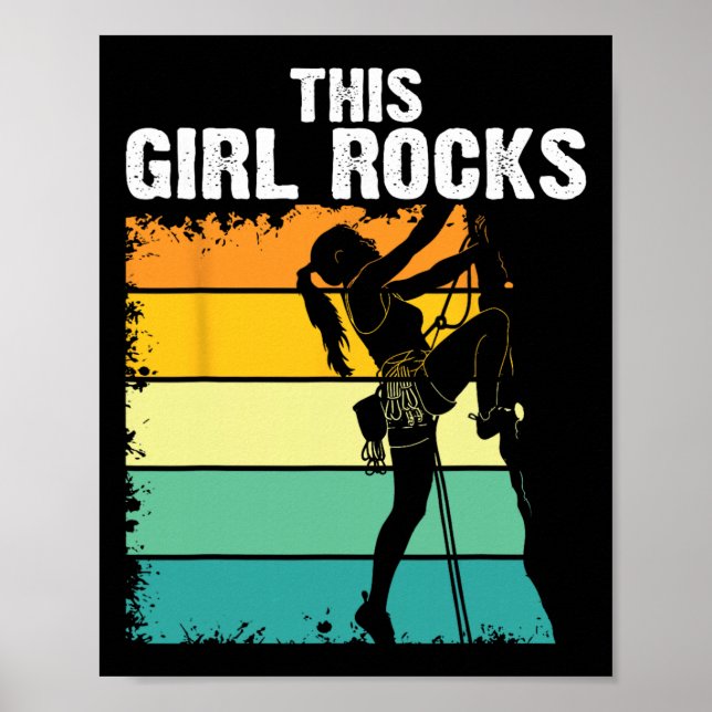 Klippklättring, Den här tjejen rockar, Bouldering, Poster (Framsidan)
