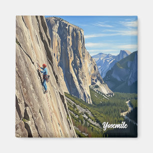Klippklättring i Yosemite National Park Magnet