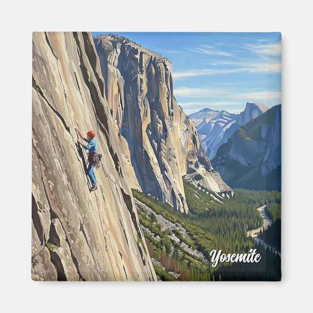Klippklättring i Yosemite National Park Magnet (Framsidan)