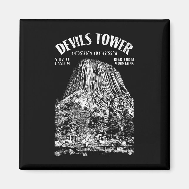 Klippklättring Klättrare Devils Tower Bear Lodge K Magnet (Framsidan)