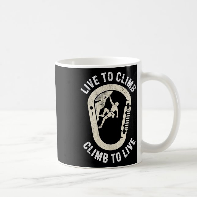 Klippklättring Live To Climb  Kaffemugg (Höger)