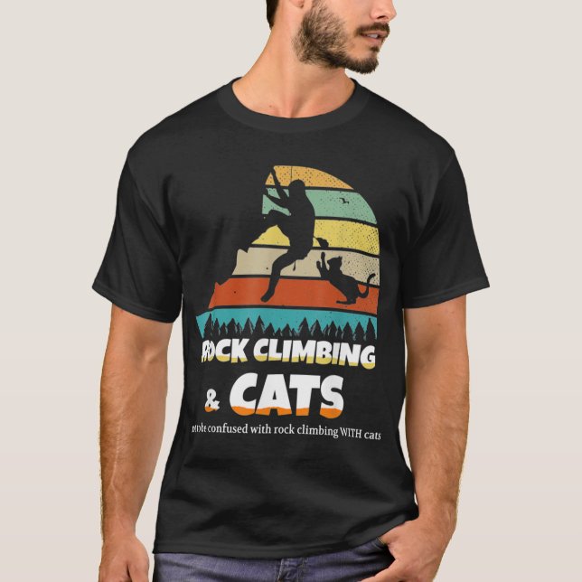 Klippklättring med katter vintage t shirt (Framsida)