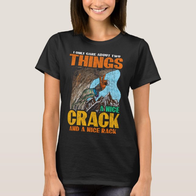 Klippklättring Trevlig spricka och rack klippklätt T Shirt (Framsida)