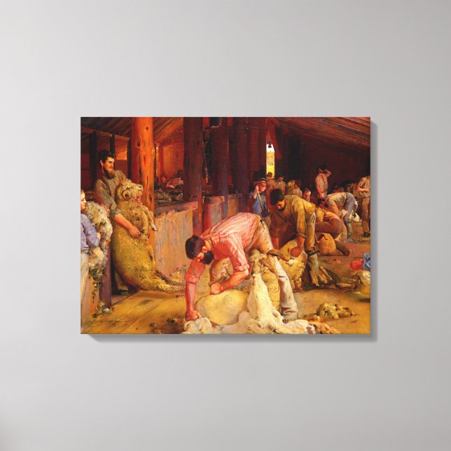 Klippning av vädarna Tom Roberts 1890 Australiensi Canvastryck (Framsida)