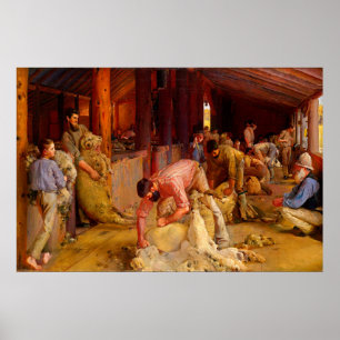 Klippning av vädarna Tom Roberts 1890 Australiensi Poster