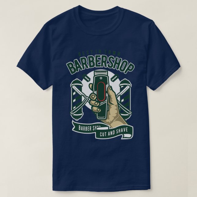 klippning och rakning av barberbutik t shirt (Design framsida)